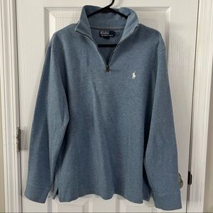 Polo Ralph Lauren quarter zip pullover like new blue size large